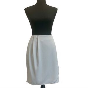 BANANA republic light gray pleated wrap front pencil skirt Sz 6 NWOT